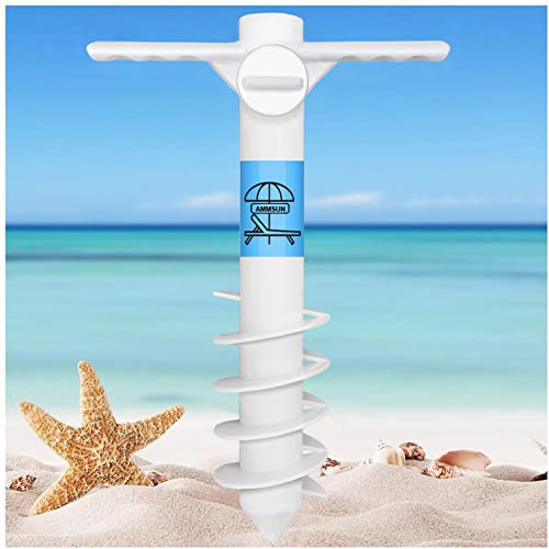 AMMSUN Heavy-Duty Spiral Beach Umbrella Sand Anchor