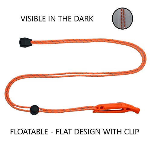 LuxoGear 2-Pack Emergency Safety Whistles with Lanyards