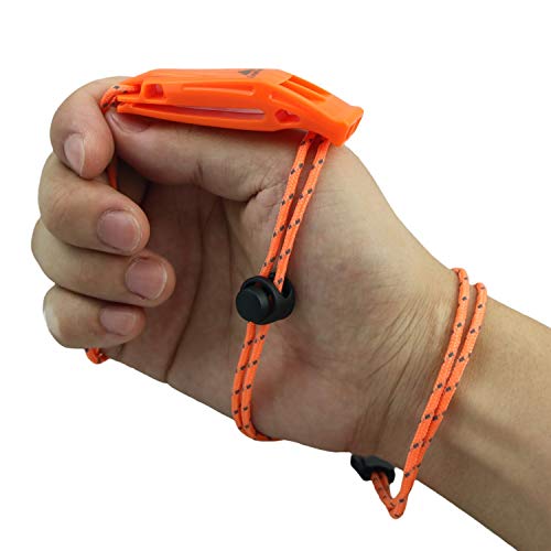 LuxoGear 2-Pack Emergency Safety Whistles with Lanyards