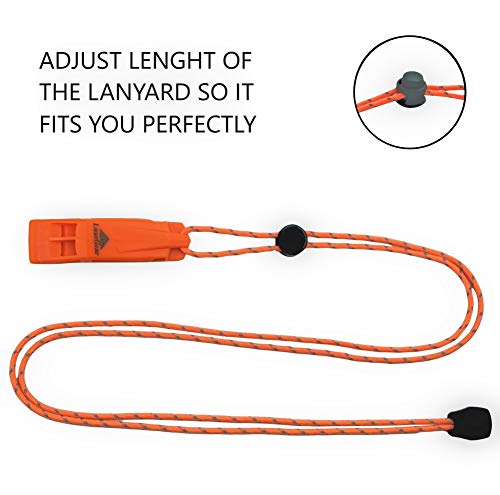 LuxoGear 2-Pack Emergency Safety Whistles with Lanyards