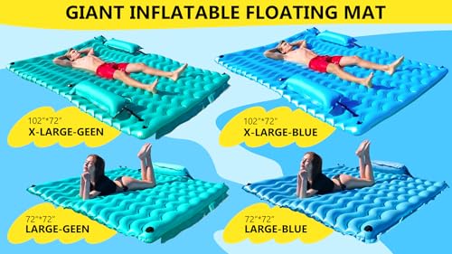SUNRIO Giant Inflatable Floating Mat for Pool and Lake