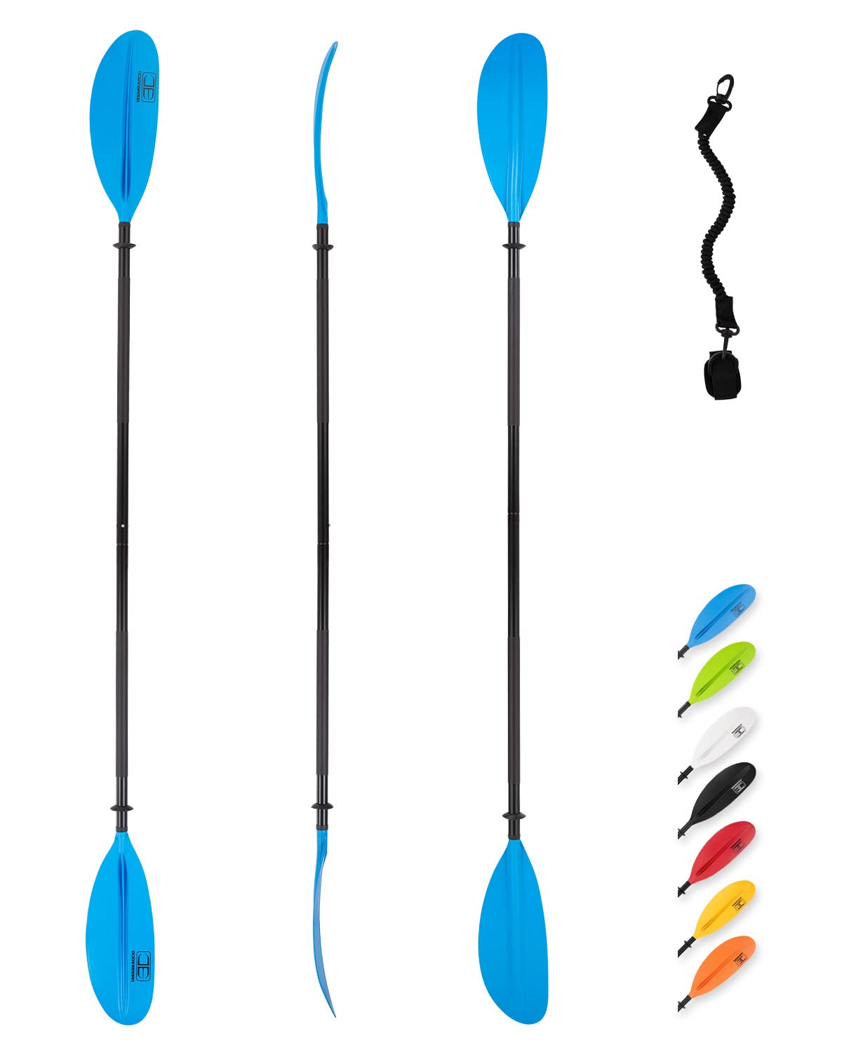 OCEANBROAD Adjustable Alloy Kayak Paddle with Leash
