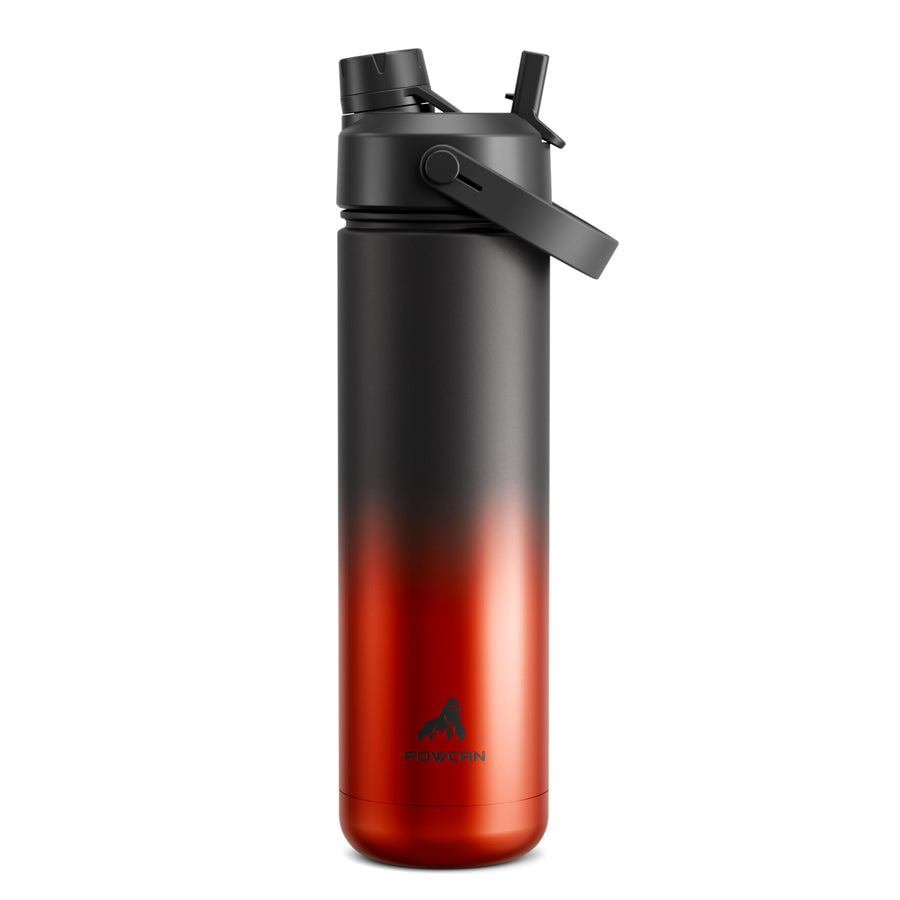 POWCAN Insulated Water Bottle with Straw and Spout Lid