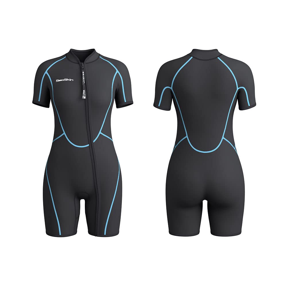 SEASKIN Shorty Wetsuit with Front Zip for Adults