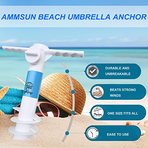 AMMSUN Heavy-Duty Spiral Beach Umbrella Sand Anchor