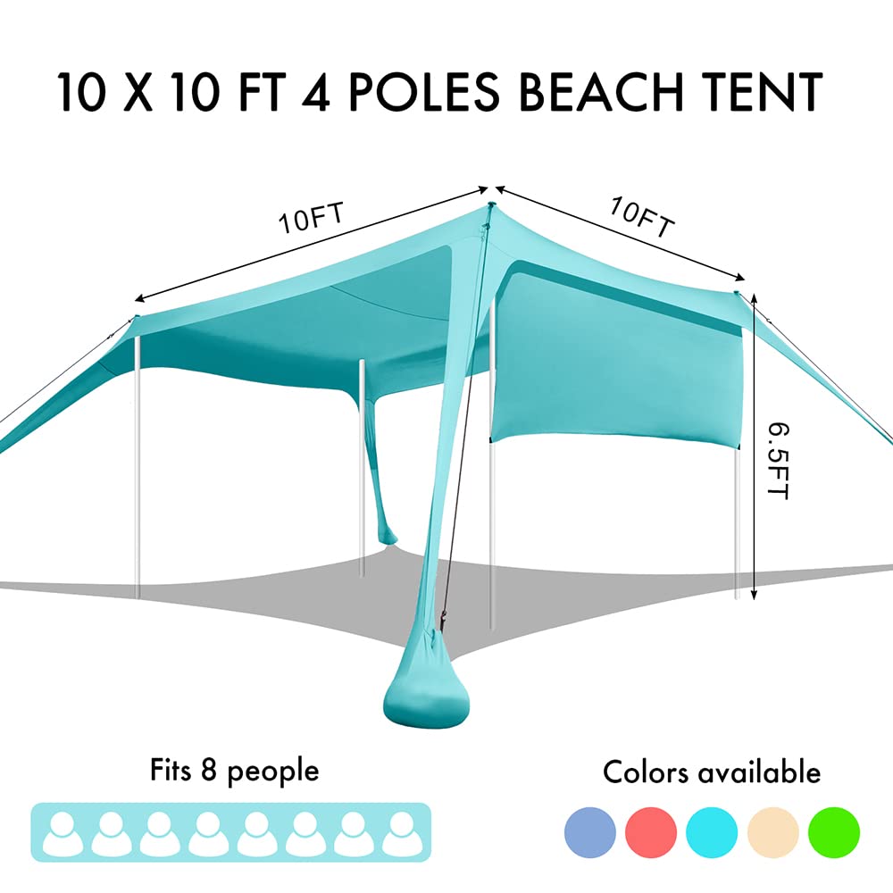 Beach Canopy Tent with Sidewalls, UPF 50+