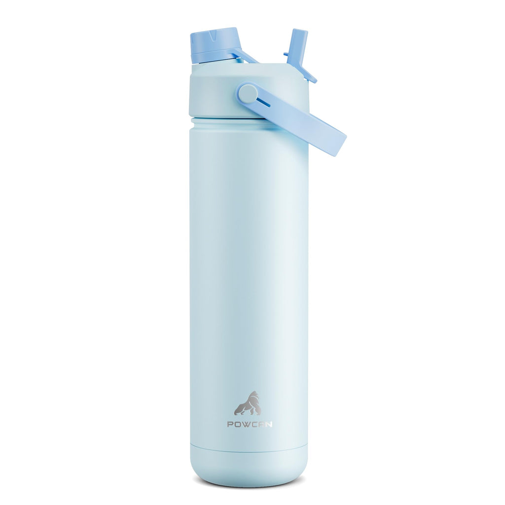 POWCAN Insulated Water Bottle with Straw and Spout Lid