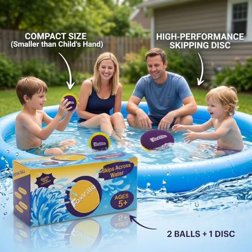 FoxVilla Water-Skipping Balls and Flying Disc Set