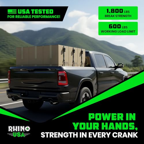RHINO USA 4-Pack 15-Foot Ratchet Tie-Down Straps