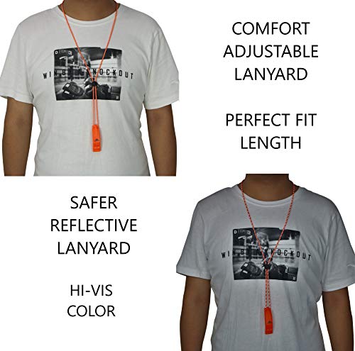 LuxoGear 2-Pack Emergency Safety Whistles with Lanyards