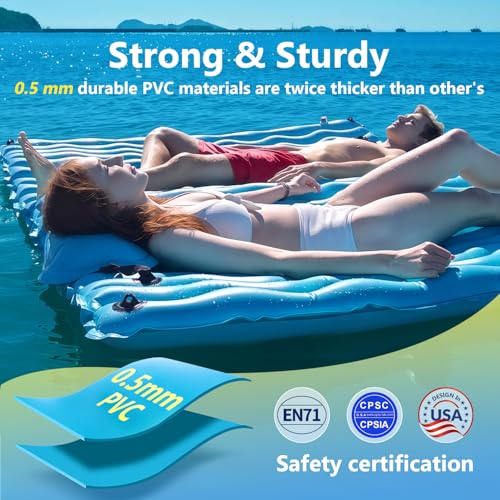 SUNRIO Giant Inflatable Floating Mat for Pool and Lake