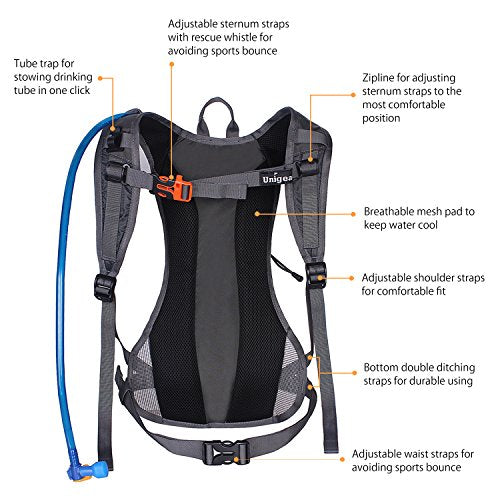 Unigear 2L Hydration Backpack with 70 oz Water Bladder
