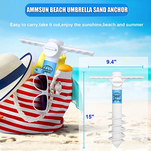 AMMSUN Heavy-Duty Spiral Beach Umbrella Sand Anchor