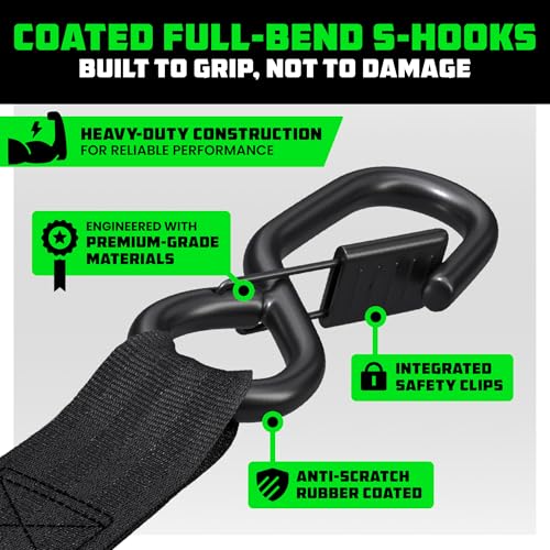RHINO USA 4-Pack 15-Foot Ratchet Tie-Down Straps
