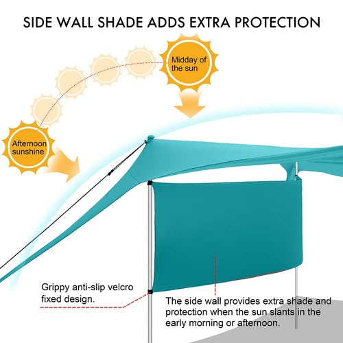 Beach Canopy Tent with Sidewalls, UPF 50+