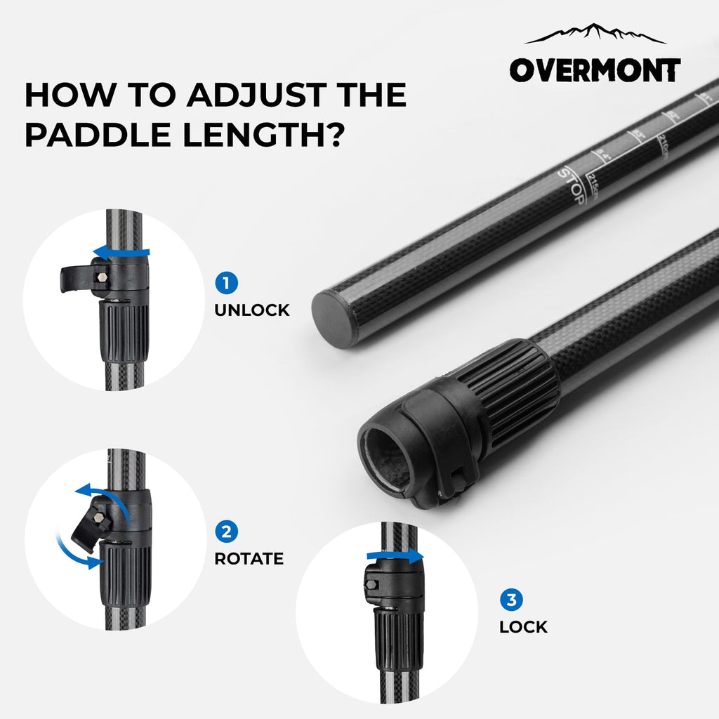 Overmont 69–85-Inch Adjustable Carbon Fiber SUP Paddle