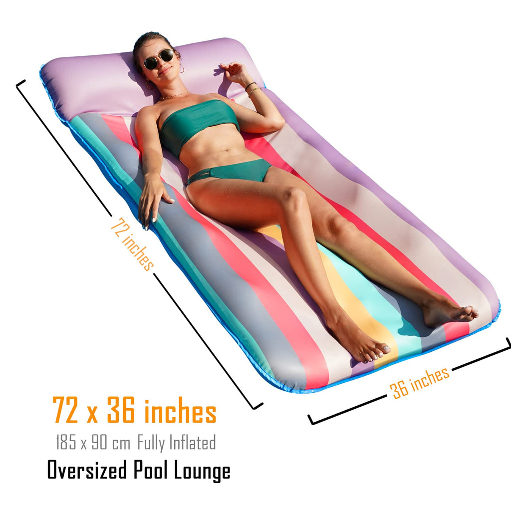 PARENTSWELL Oversized Fabric-Covered Pool Lounge Float