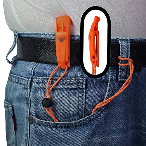LuxoGear 2-Pack Emergency Safety Whistles with Lanyards