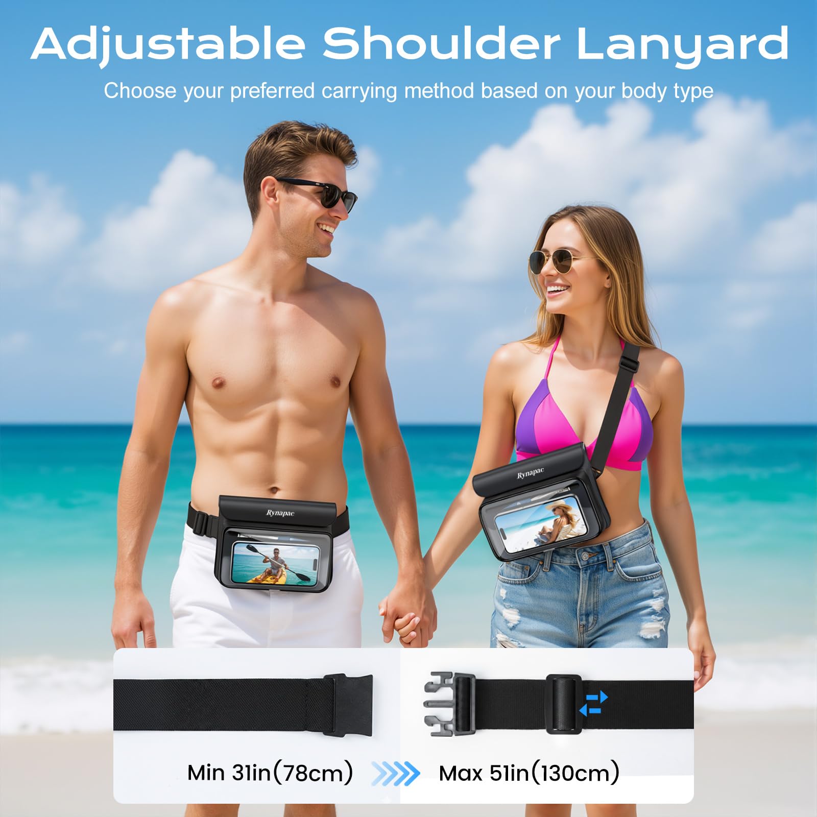 2-Pack IPX8 Waterproof Floating Phone Fanny Pack