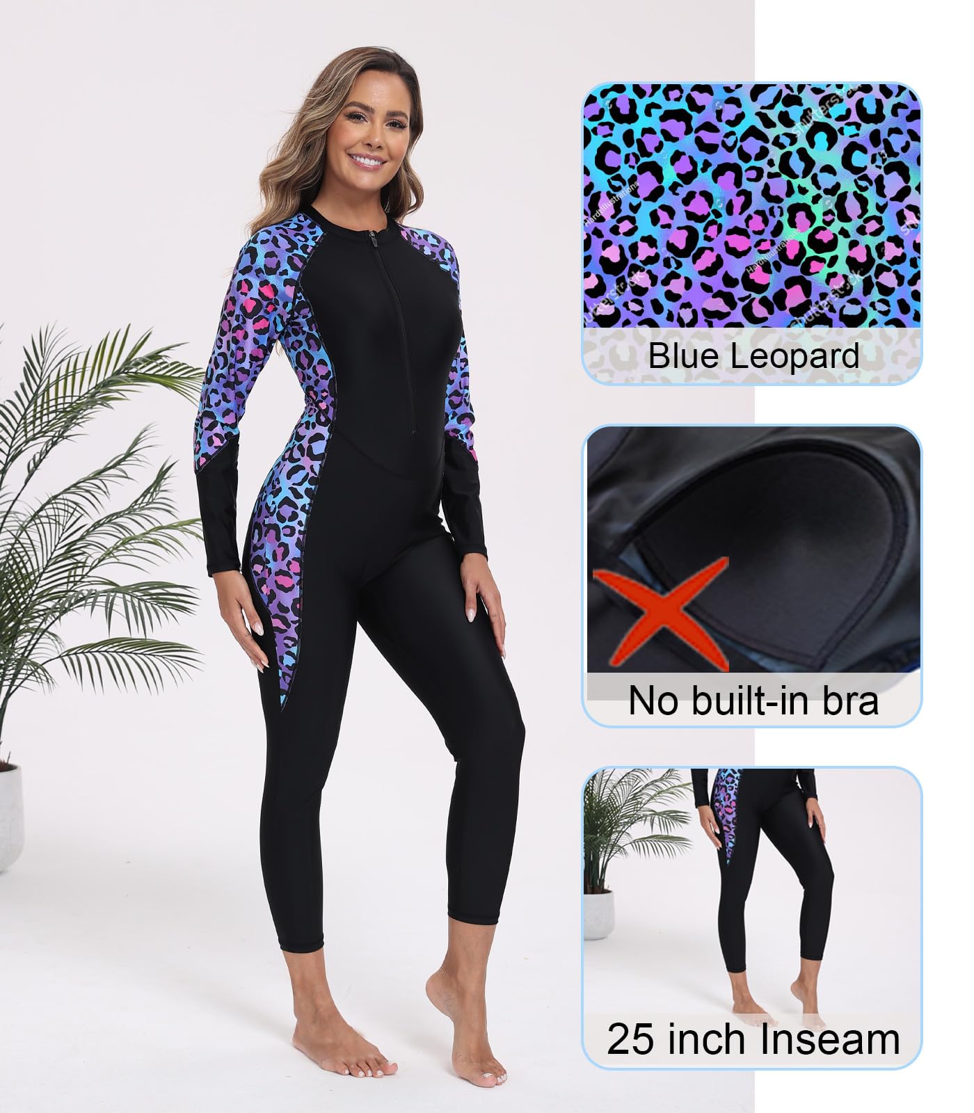 HALCURT Women’s UPF 50+ Full-Body Rash Guard Swimsuit