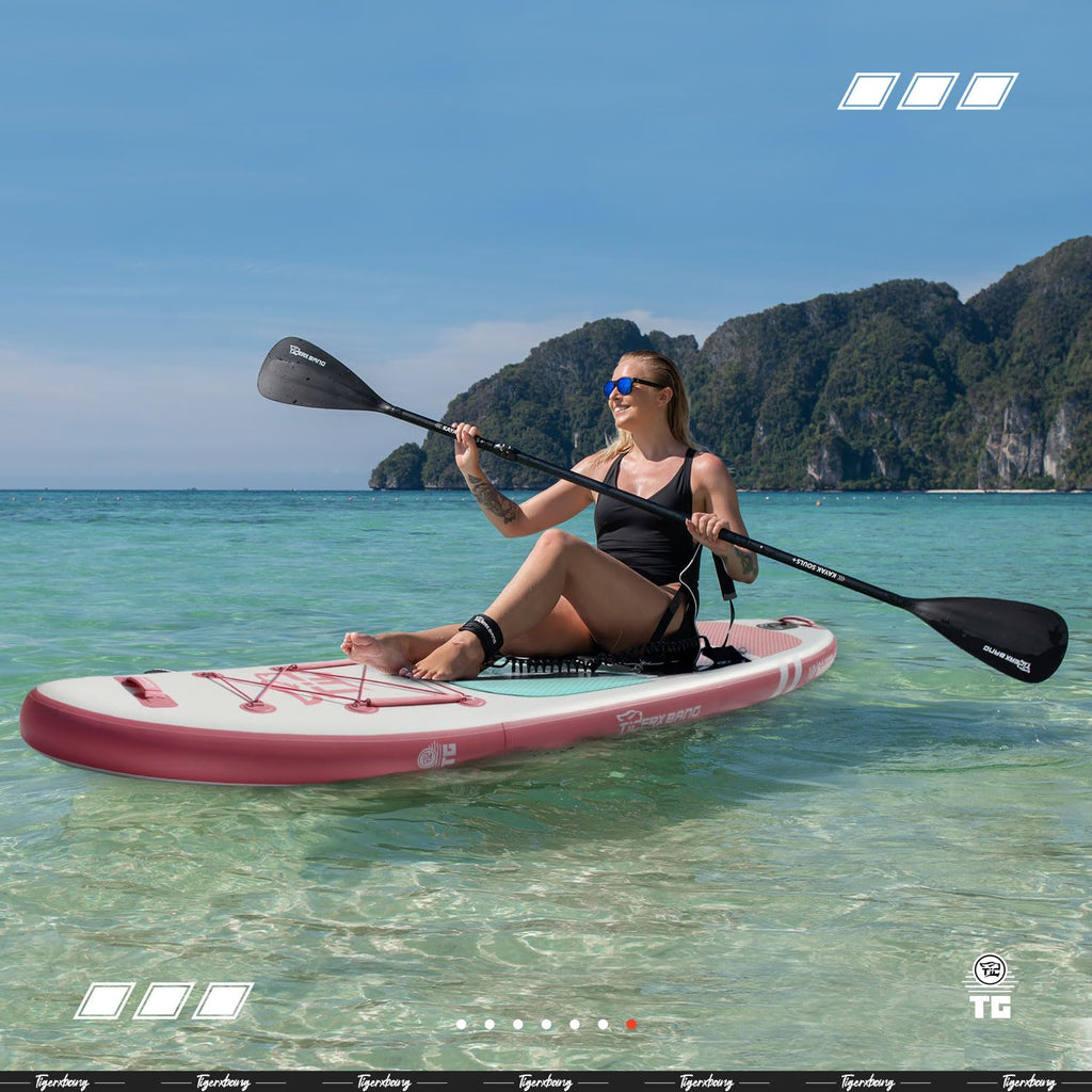 TIGERXBANG 10'6" Inflatable SUP with Kayak Seat and Paddle