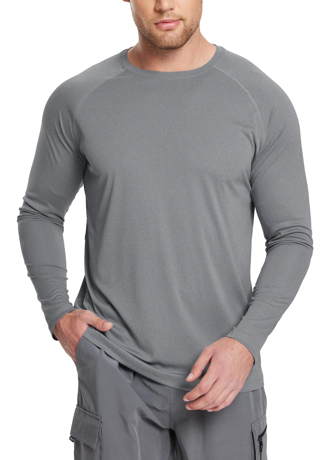 BALEAF Men’s UPF 50+ Long-Sleeve Rash Guard Shirt
