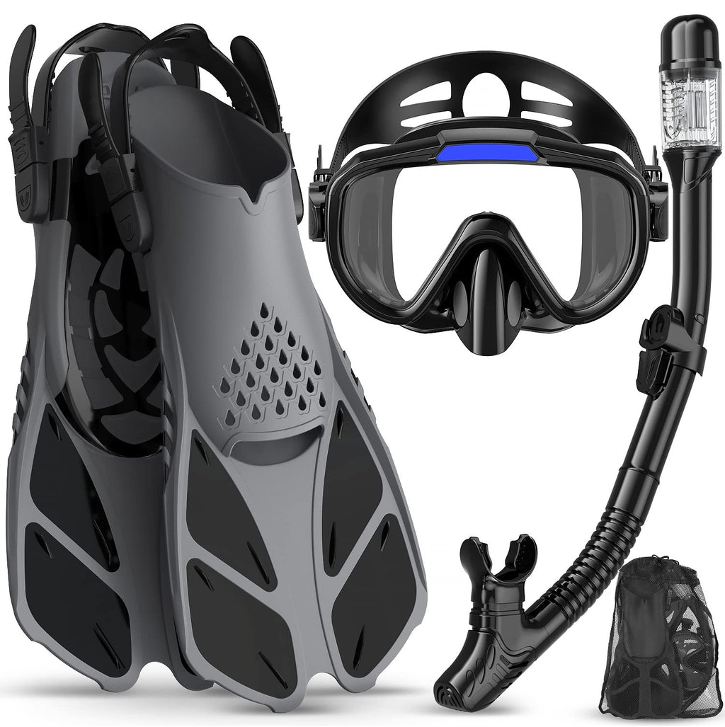 Ubekezele 4-in-1 Adult Snorkel Set with Fins and Bag