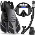 Ubekezele 4-in-1 Adult Snorkel Set with Fins and Bag