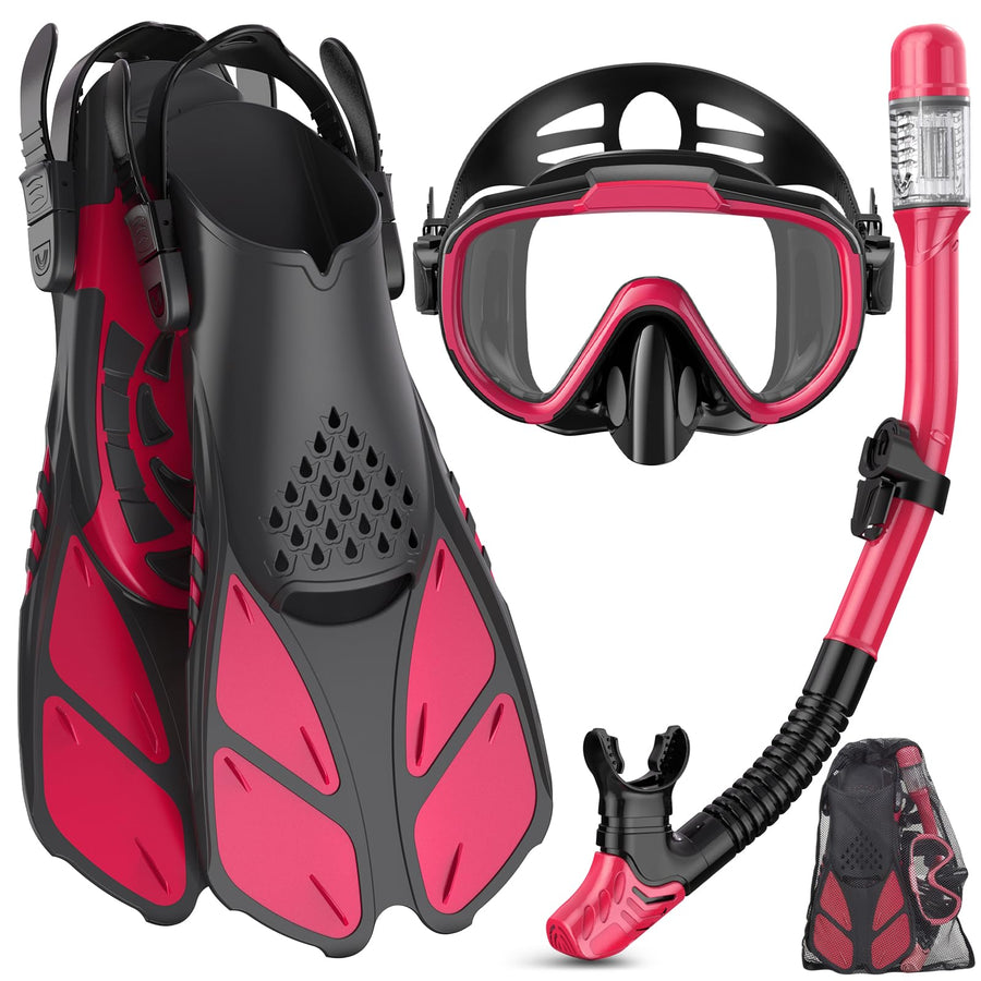 Ubekezele 4-in-1 Adult Snorkel Set with Fins and Bag