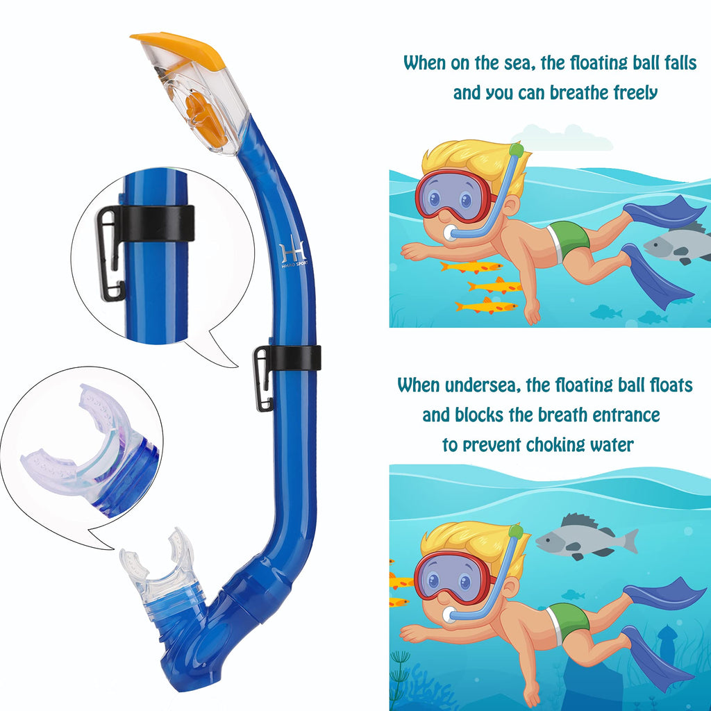 HH HHAO SPORT Kids Snorkel Set with Mask, Fins and Bag