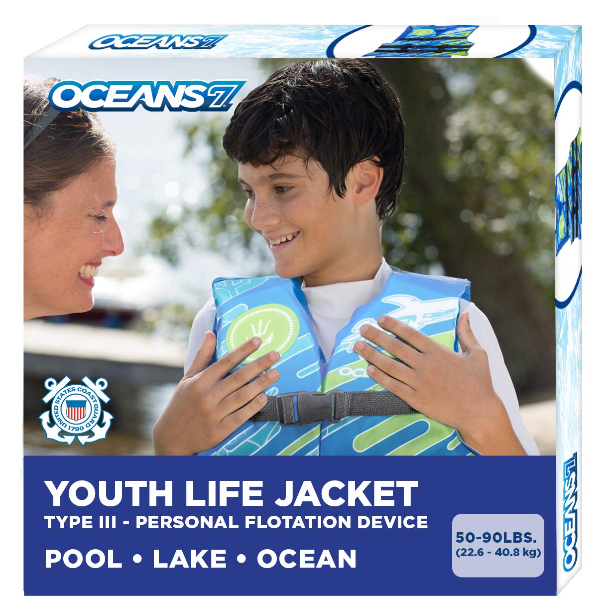 Aqua Oceans 7 Coast Guard-Approved Kids Life Jacket