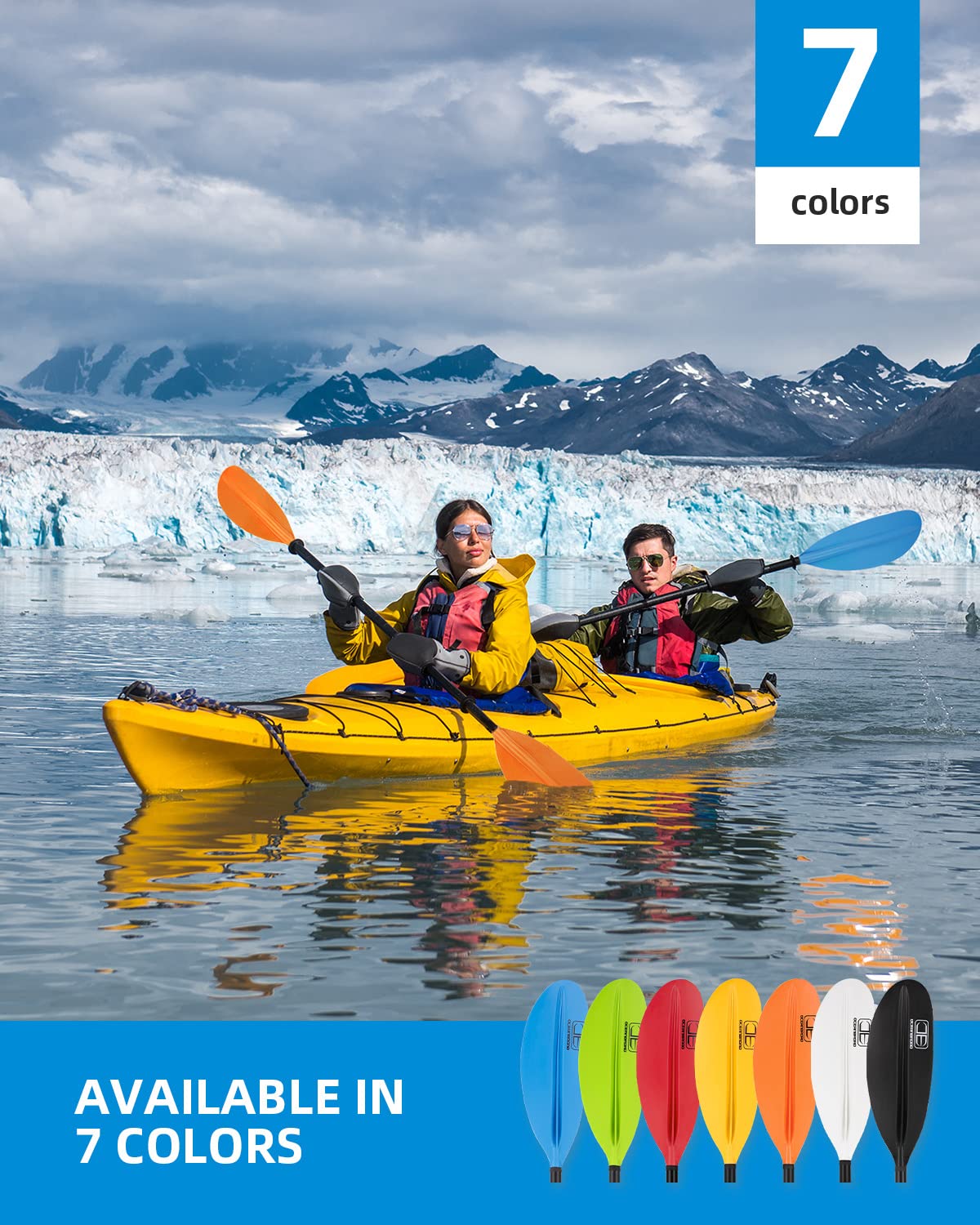 OCEANBROAD Adjustable Alloy Kayak Paddle with Leash