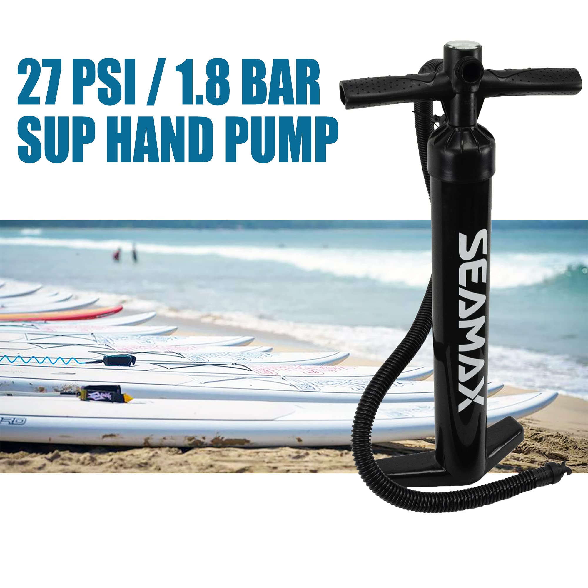 27 PSI Lightweight SUP Hand Pump for Inflatable Paddle Boards
