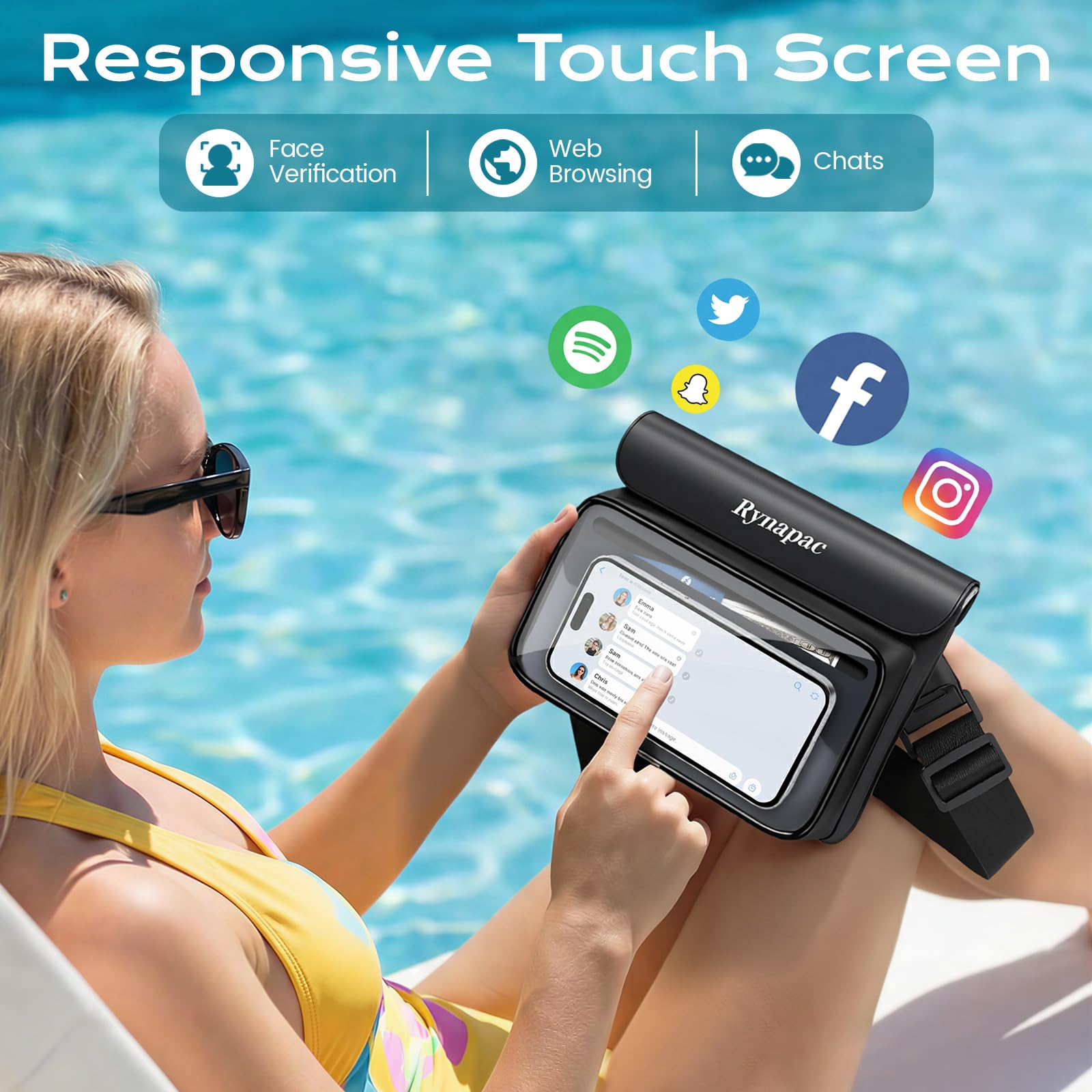 2-Pack IPX8 Waterproof Floating Phone Fanny Pack