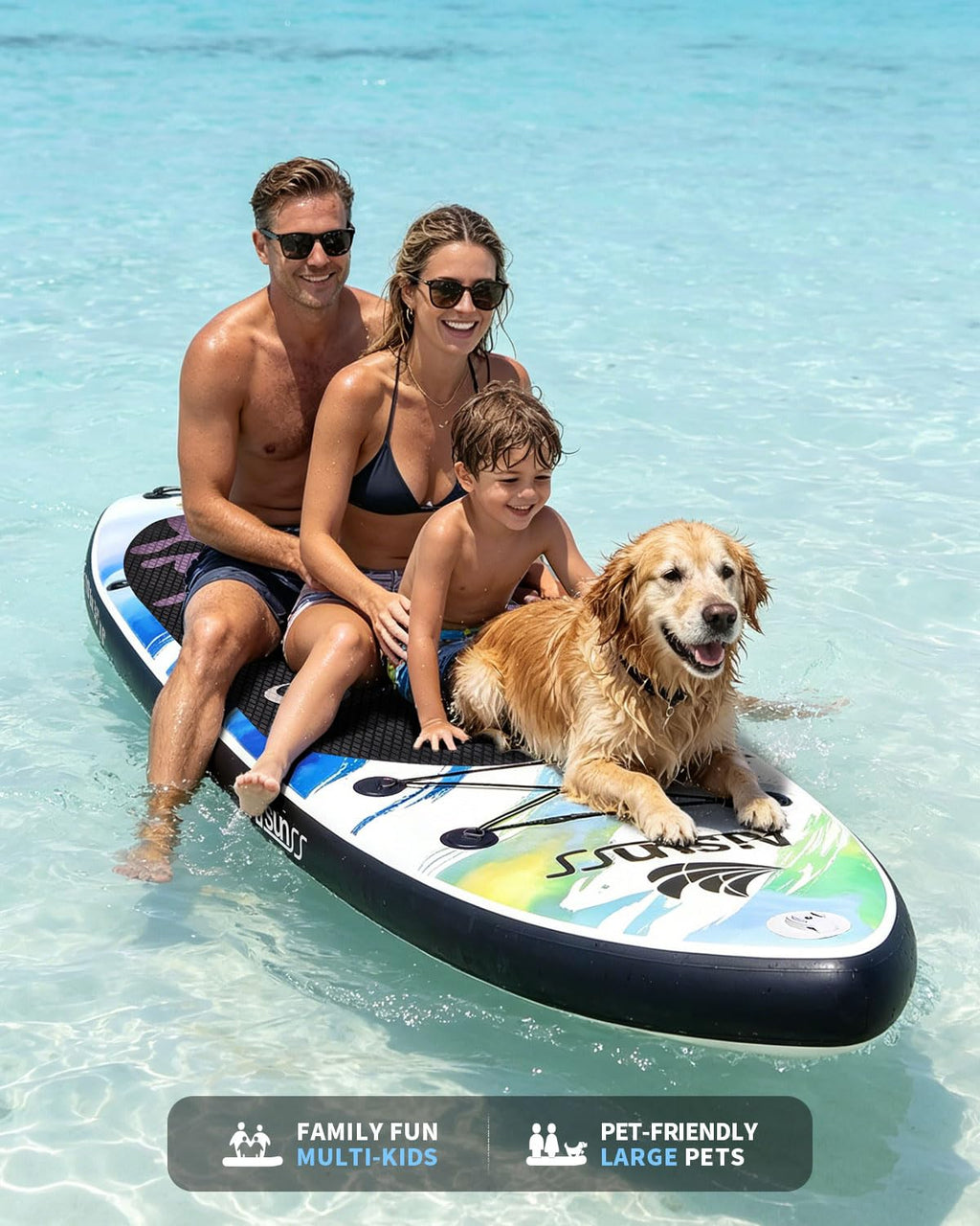 AISUNSS Wide Inflatable SUP Board with Complete Accessories