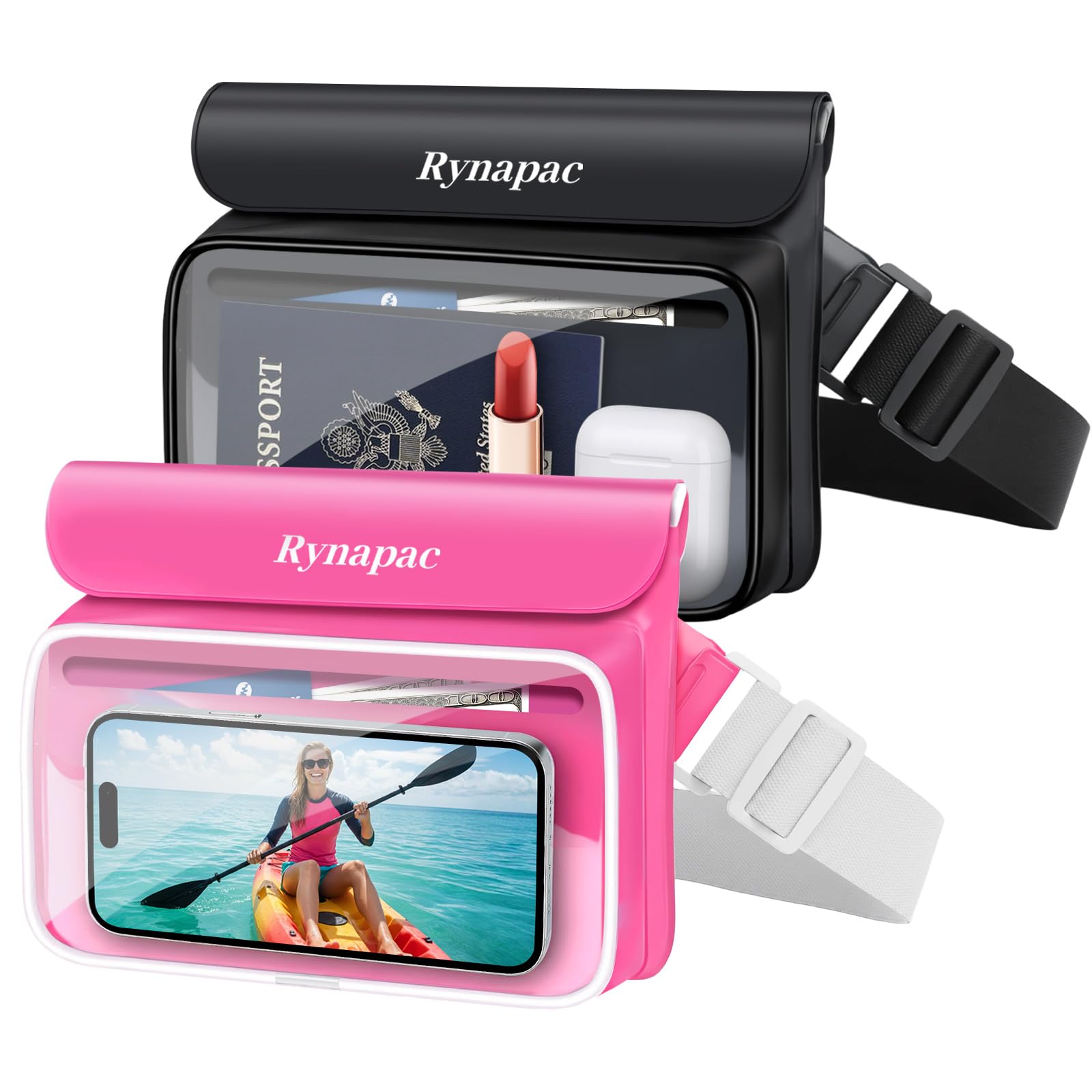 2-Pack IPX8 Waterproof Floating Phone Fanny Pack