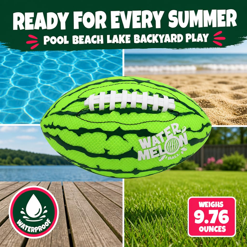 Watermelon Ball 9-Inch Waterproof Pool and Beach Football