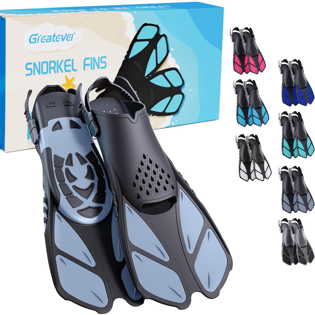 Greatever Adjustable Open-Heel Short Snorkeling Fins
