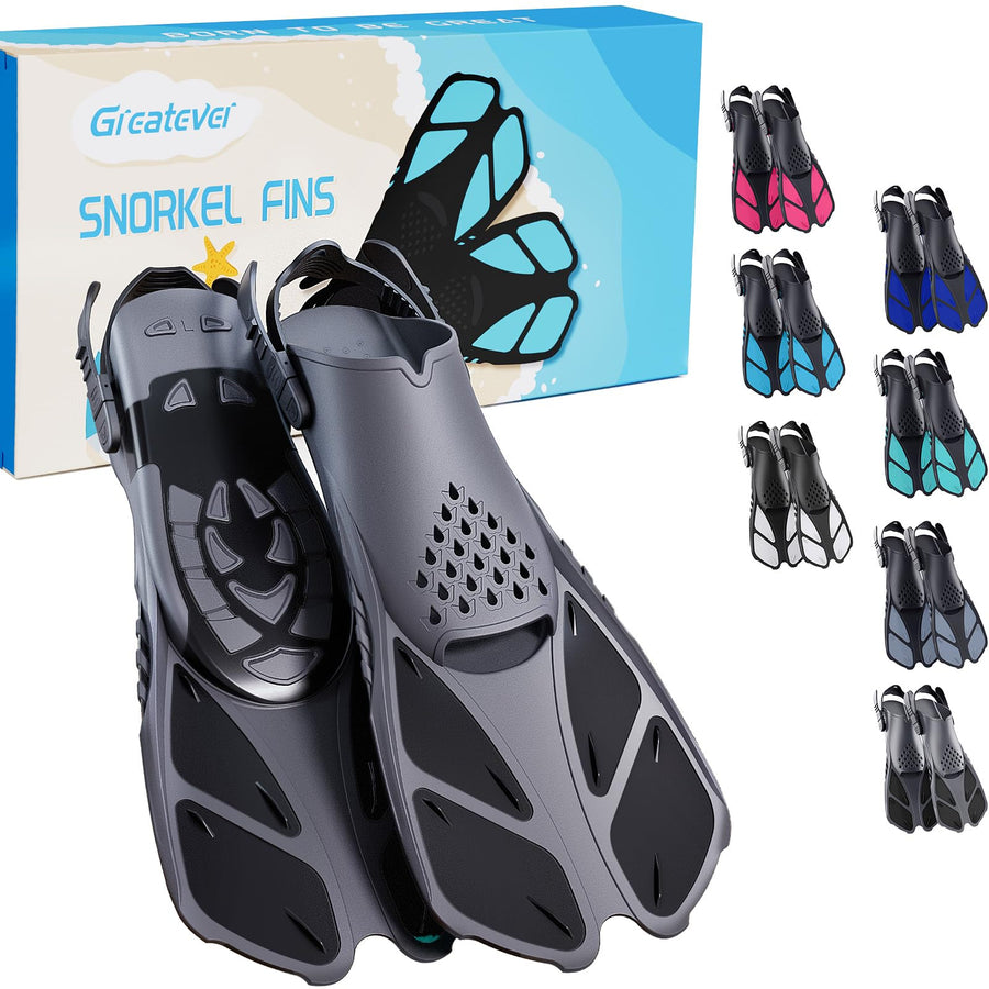 Greatever Adjustable Open-Heel Short Snorkeling Fins