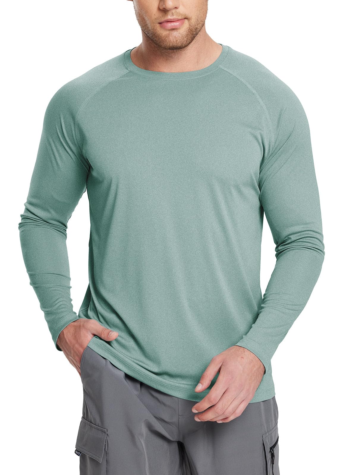 BALEAF Men’s UPF 50+ Long-Sleeve Rash Guard Shirt