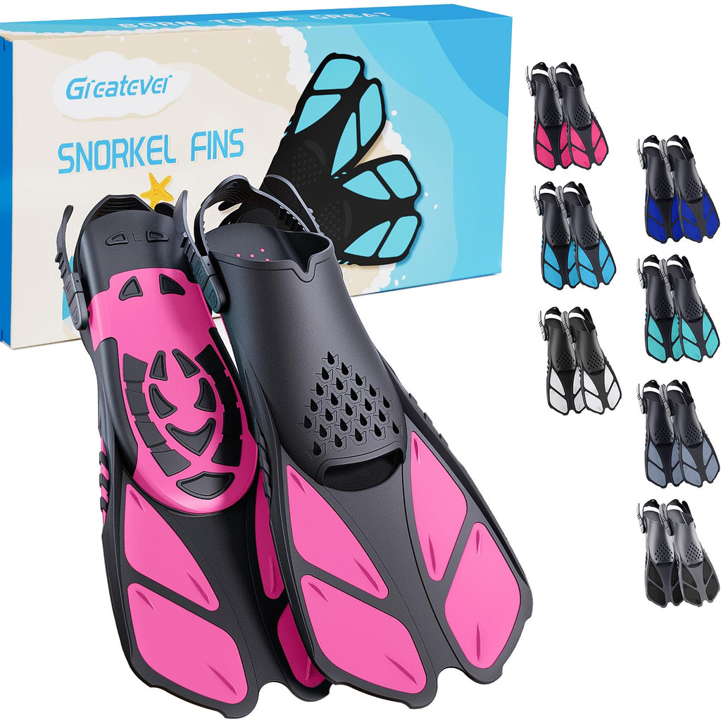 Greatever Adjustable Open-Heel Short Snorkeling Fins