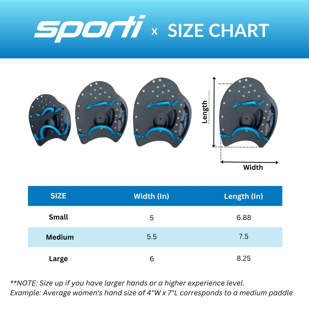 SPORTI Adjustable Power Swim Paddles for Adults and Kids