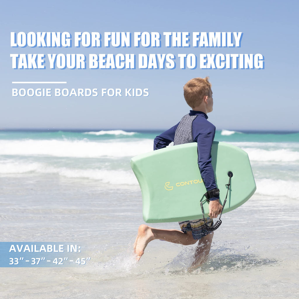 CONTOUR SURF Reed 33-Inch Kids Bodyboard with Leash