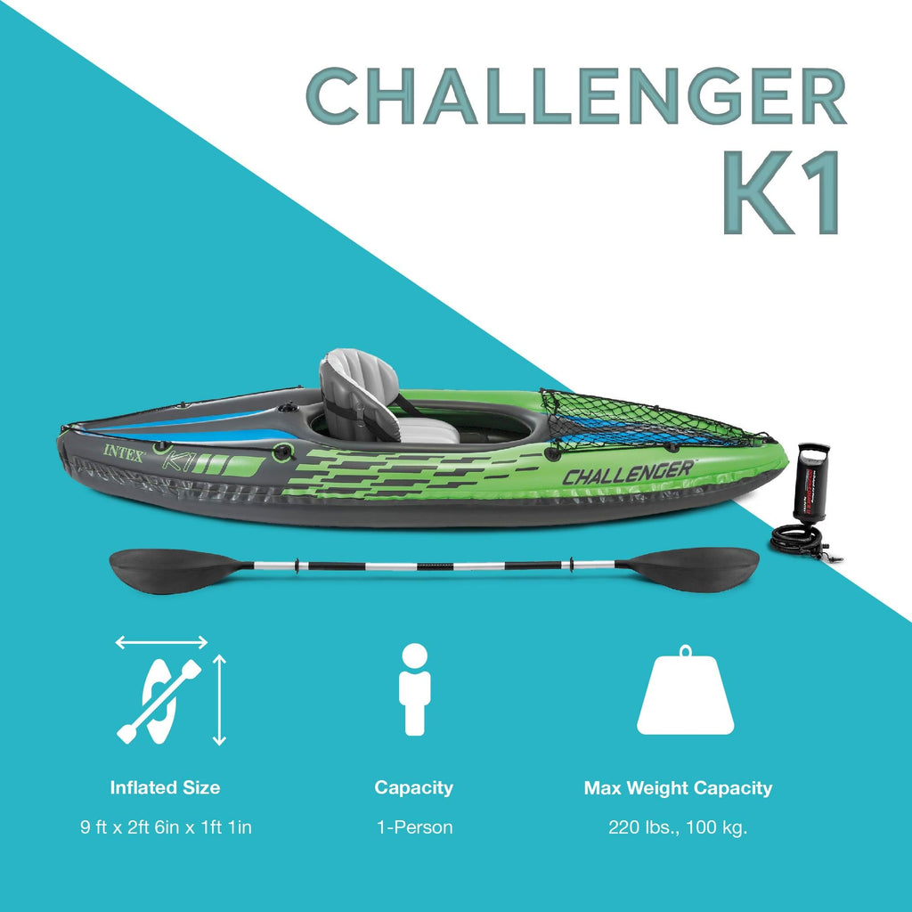 INTEX Challenger Inflatable Kayak Set with Paddles and Pump