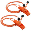 LuxoGear 2-Pack Emergency Safety Whistles with Lanyards