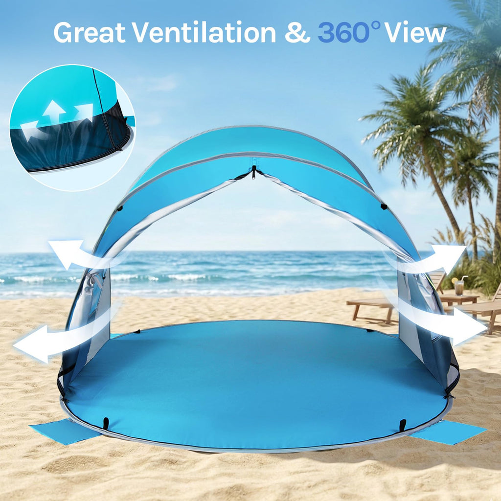 WolfWise UPF 50+ Pop-Up Beach Tent Sun Shelter