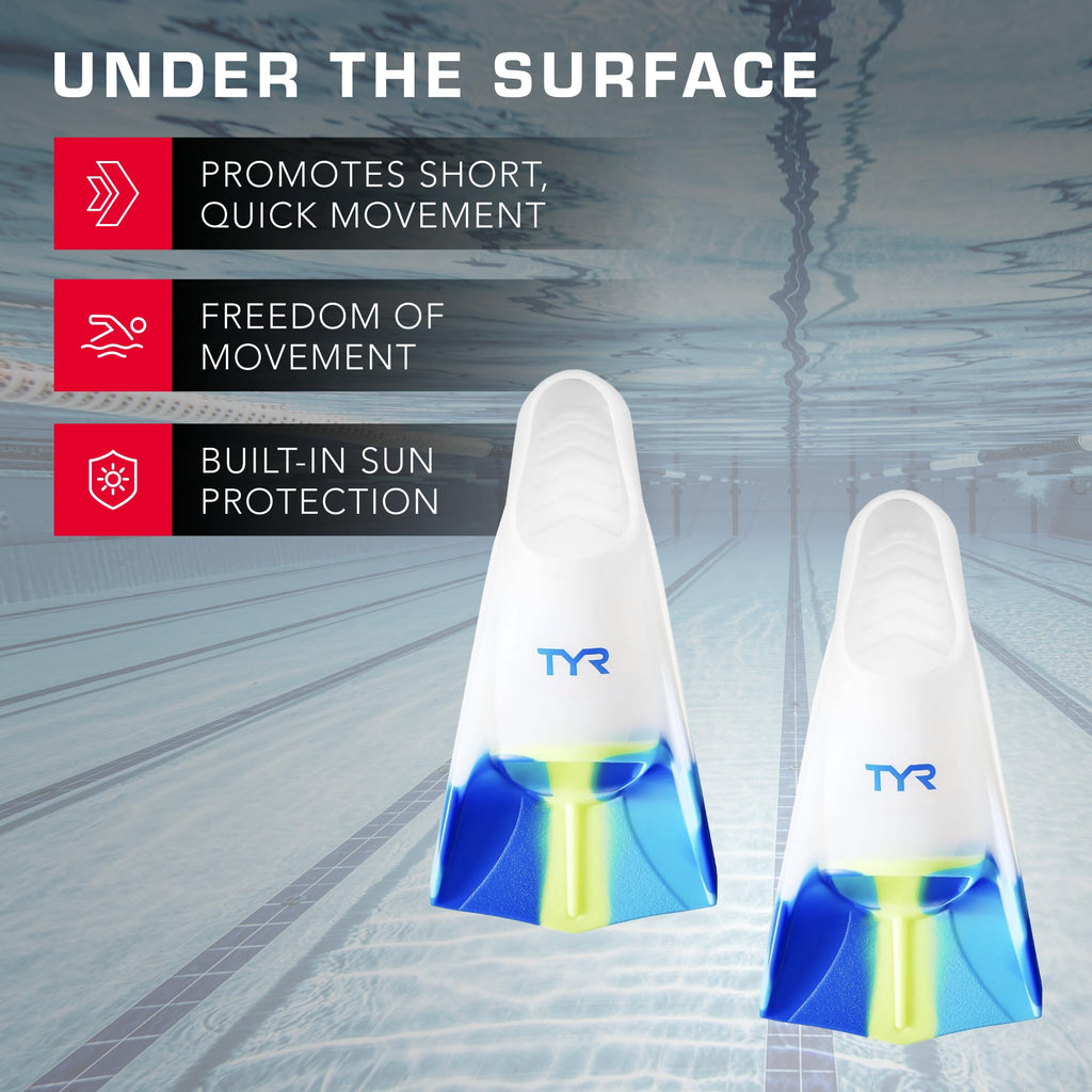TYR Stryker Short-Blade Silicone Swim Training Fins
