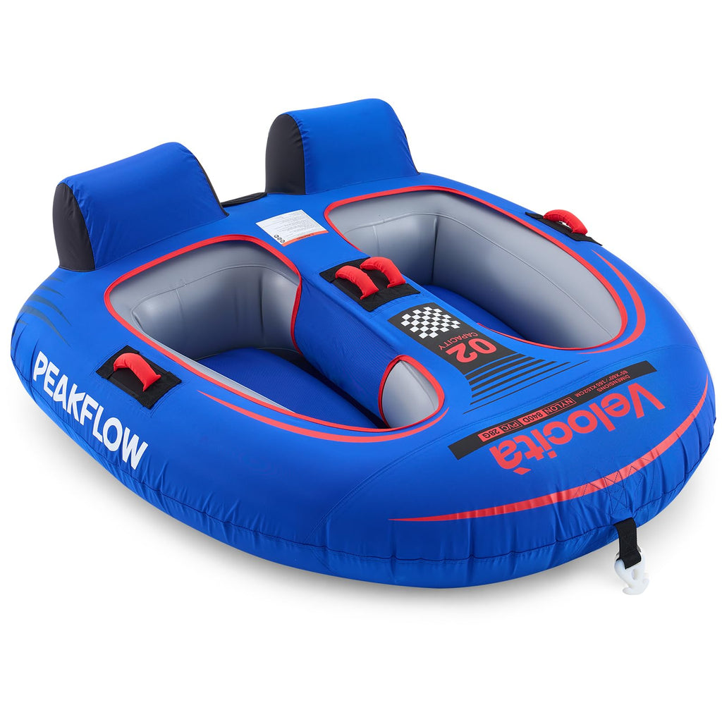 PEAKFLOW Velocita 2-Person Inflatable Towable Boat Tube