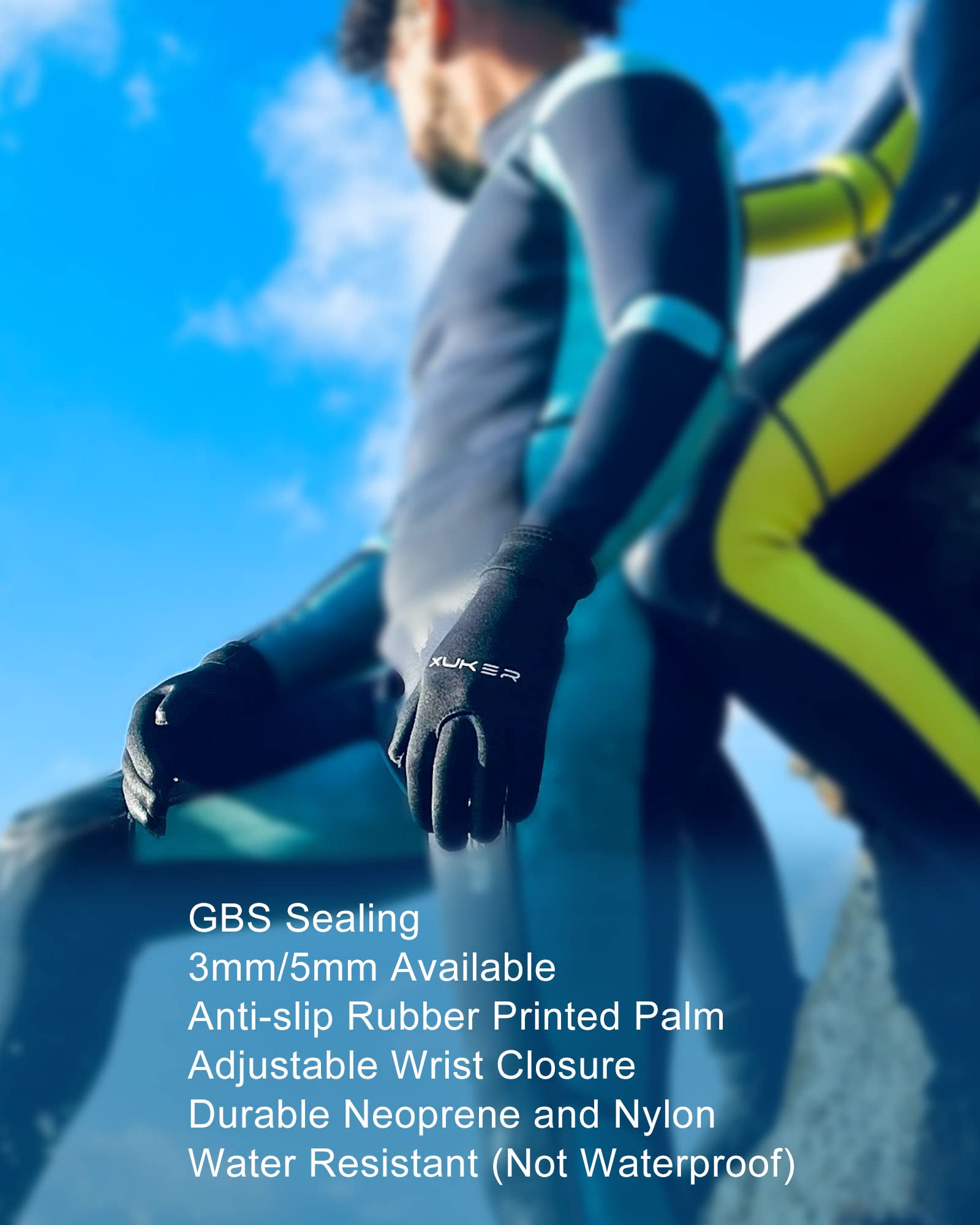 XUKER 3mm & 5mm Neoprene Wetsuit Gloves for Water Sports