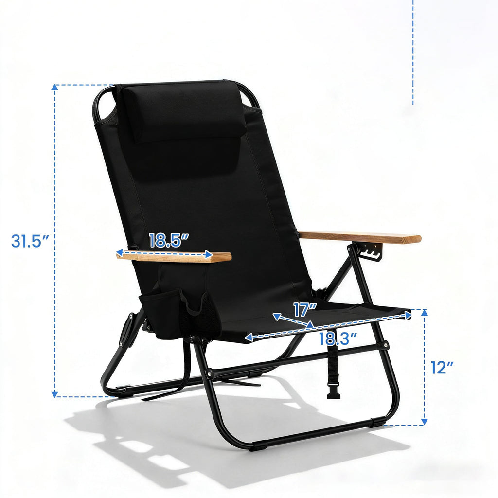 Canpsky 4-Position Reclining Backpack Beach Chair